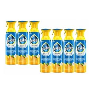 7 spray cans pledge clean it furniture polish antibacterial dust & allergen​​​​